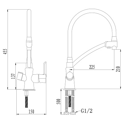 Смеситель для мойки Lemark Comfort LM3070C картридж 35, с подключением к фильтру с питьевой во